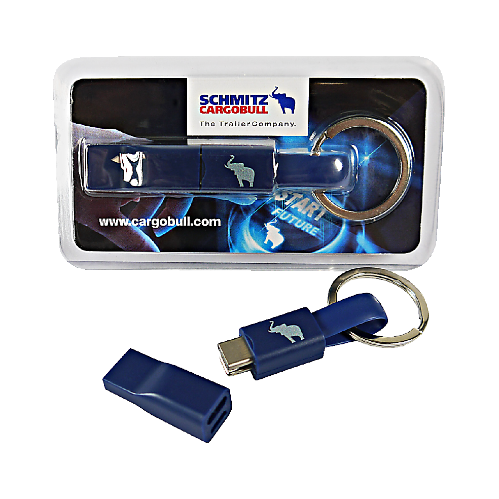Ladekabel Schlüsselanhänger mit dem Logo von Schmitz Cargobull