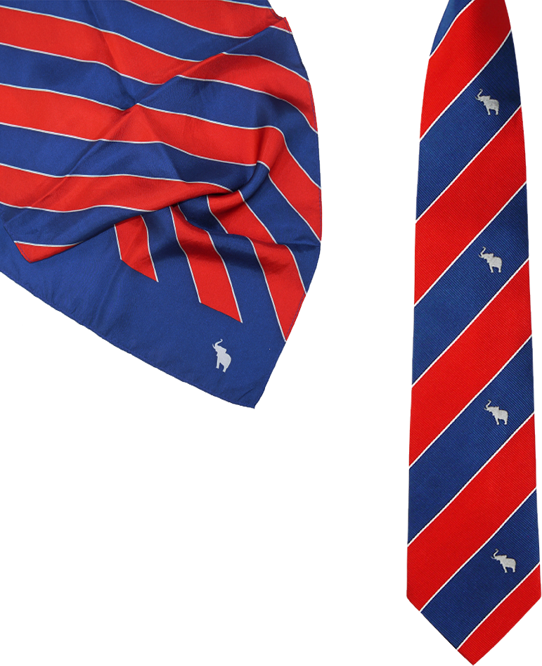 Krawatte und Tuch mit dem Logo von Schmitz-Cargobull