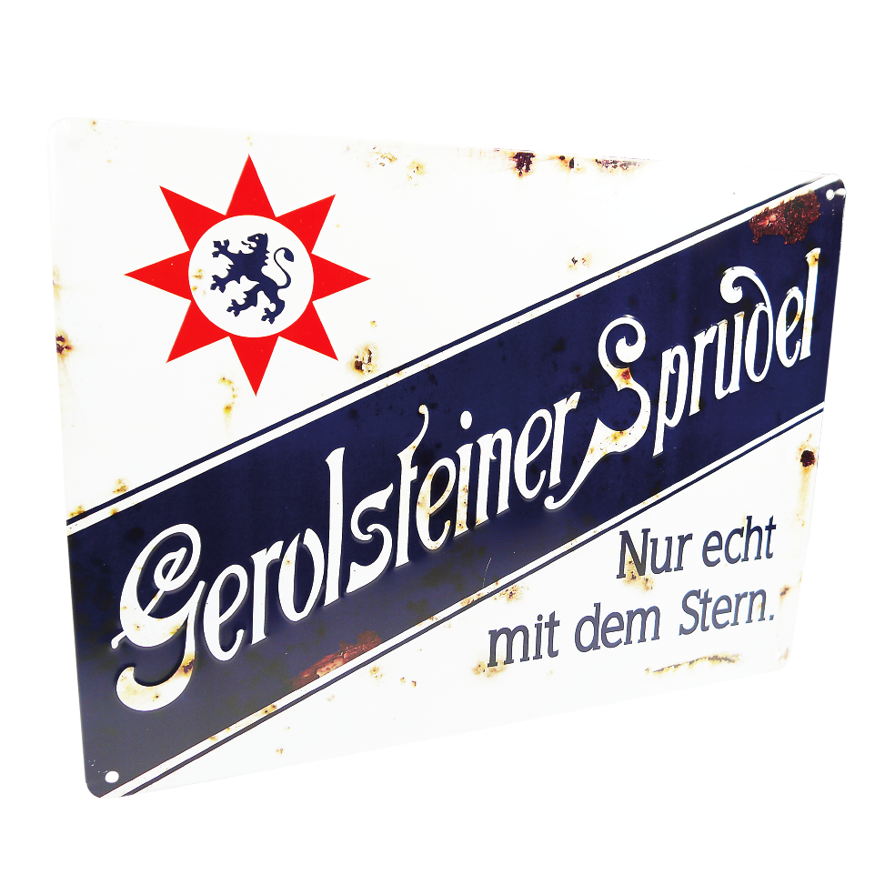 Blechschild mit dem Logo von Gerolstein