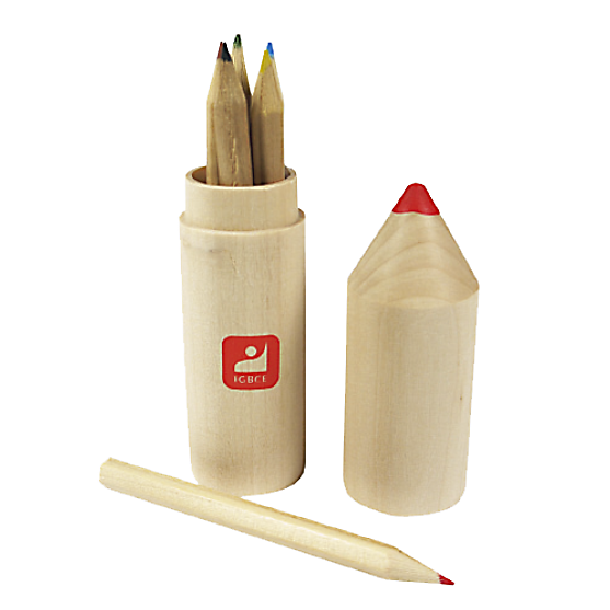 Stifte mit einer Stiftebox und dem IGBCE Logo