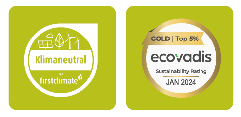 Logo Klimaneutral und EcoVadis