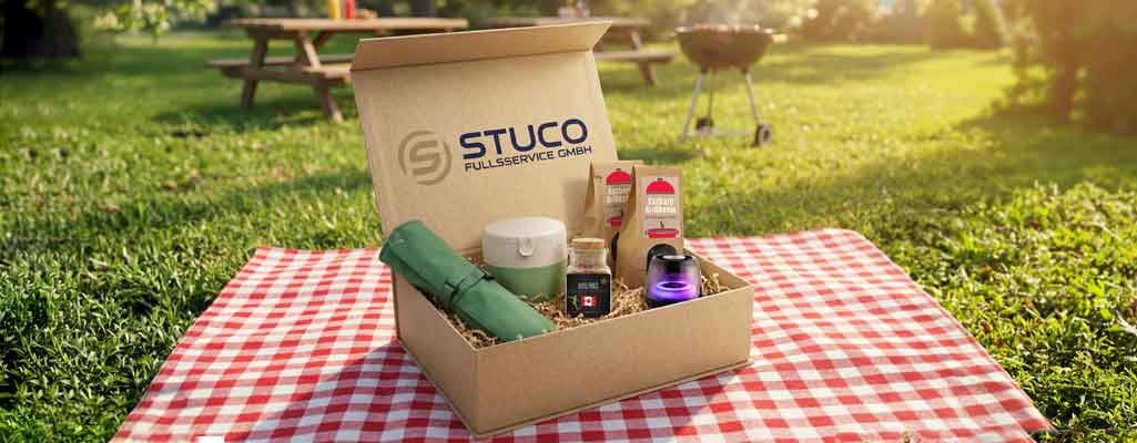 Sommergeschenkbox mit Werbeartikeln mit Logo