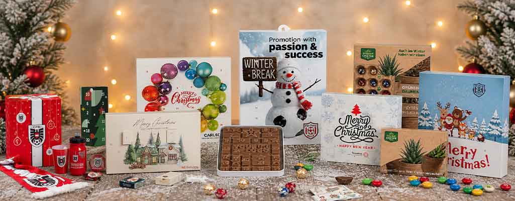 Adventskalender als Werbeartikel Collage