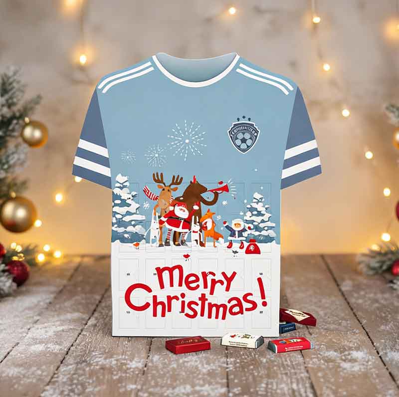 Adventskalender als Werbeartikel Trikot