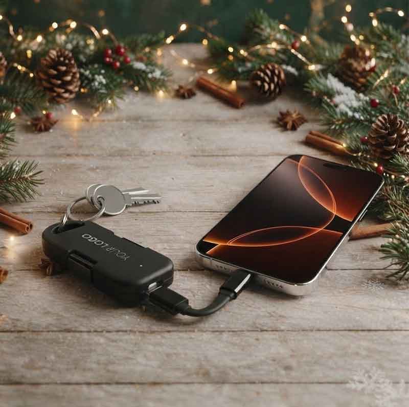 Weihnachten Werbeartikel Ladekabel-Schlüsselanhänger