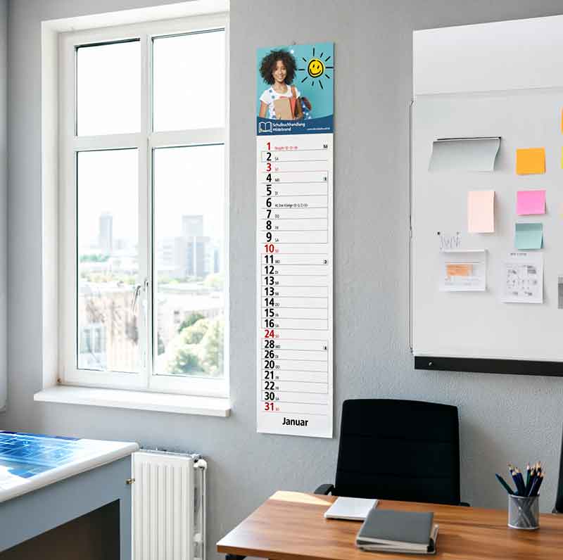 Streifenkalender als Werbeartikel