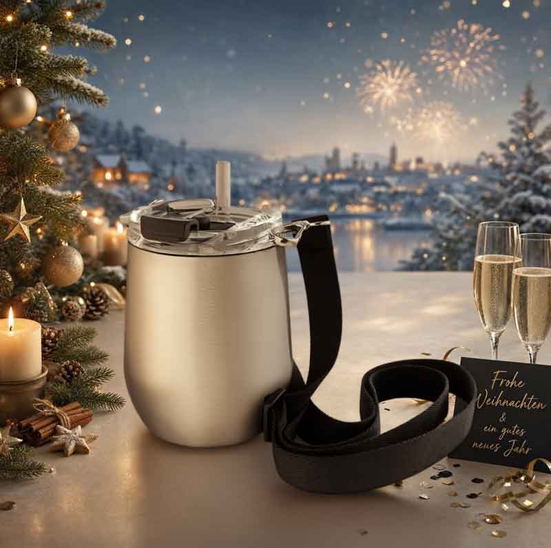 Werbeartikel für Weihnachten und Silvester - Wein-to-go-becher